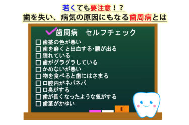 若くても要注意！？歯を失い、病気の原因にもなる歯周病とは